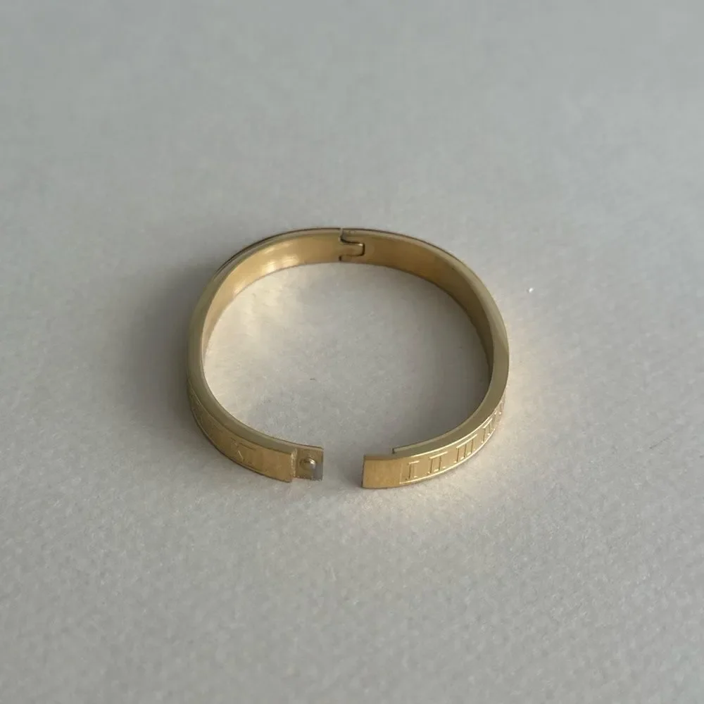 Gold Roman Numeral Bangle Bracelet #1850
